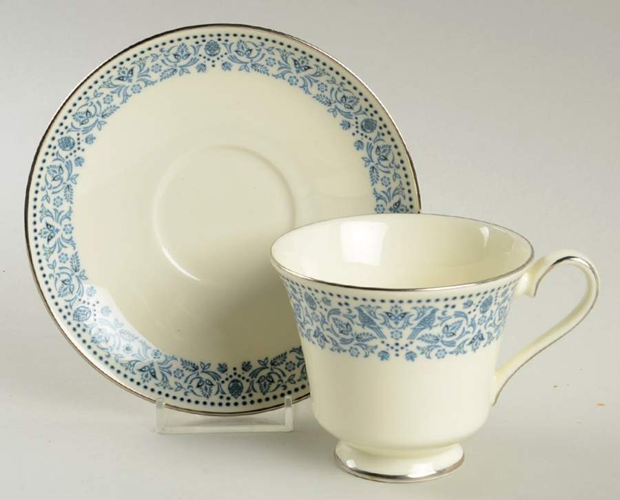 Pomona Footed Cup & Saucer Set by Minton-1