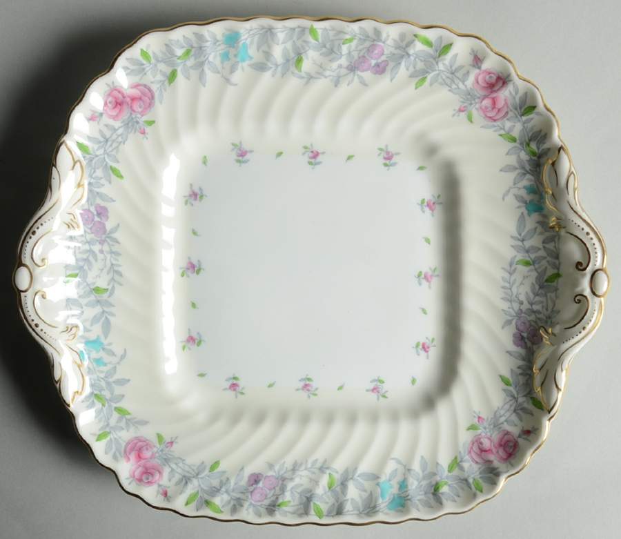 Printemps Square Handled Cake Plate by Minton-1