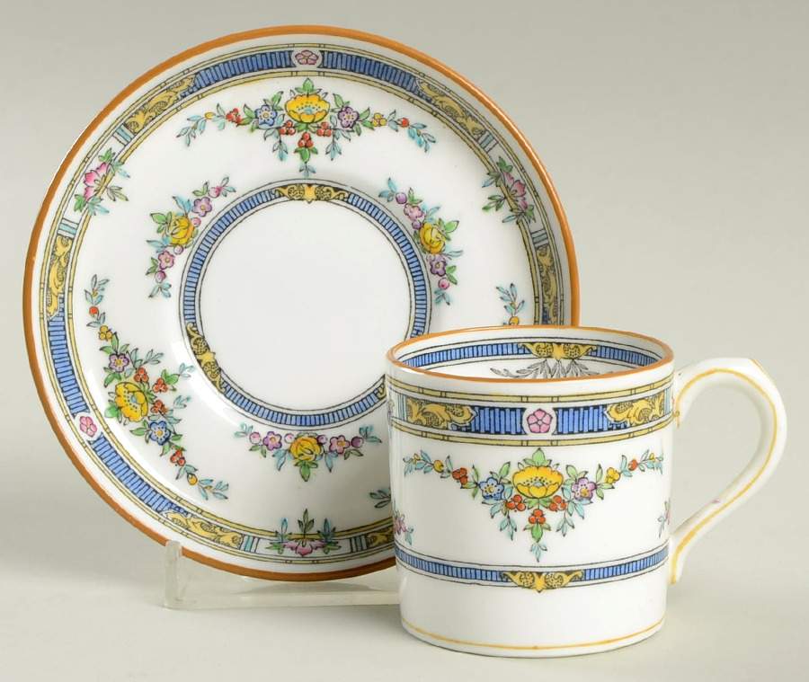 Princess (Yellow Flower) Flat Demitasse Cup & Saucer Set by Minton-1