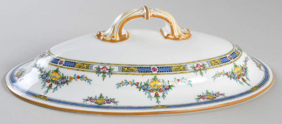 Princess (Yellow Flower) Lid for Oval Vegetable by Minton-1