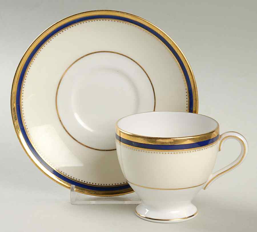 Windsor Cobalt Blue Footed Demitasse Cup & Saucer Set by Minton-1