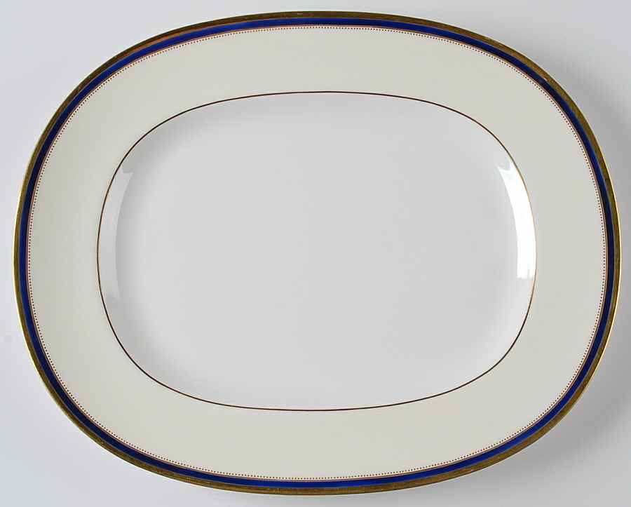 Windsor Cobalt Blue 15" Oval Serving Platter by Minton-1