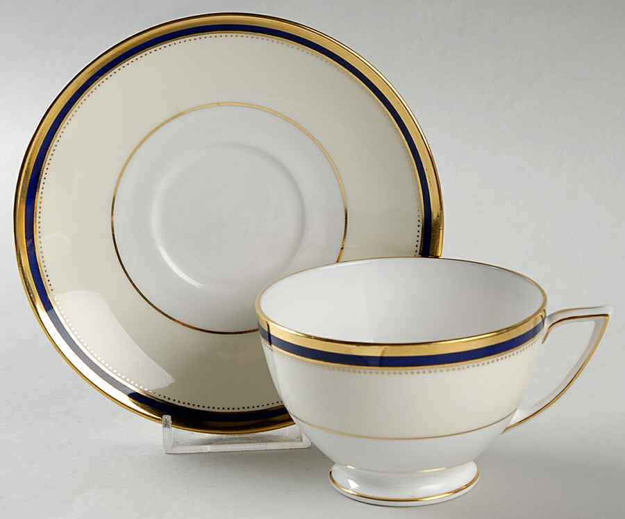 Windsor Cobalt Blue Footed Cup & Saucer Set by Minton-1