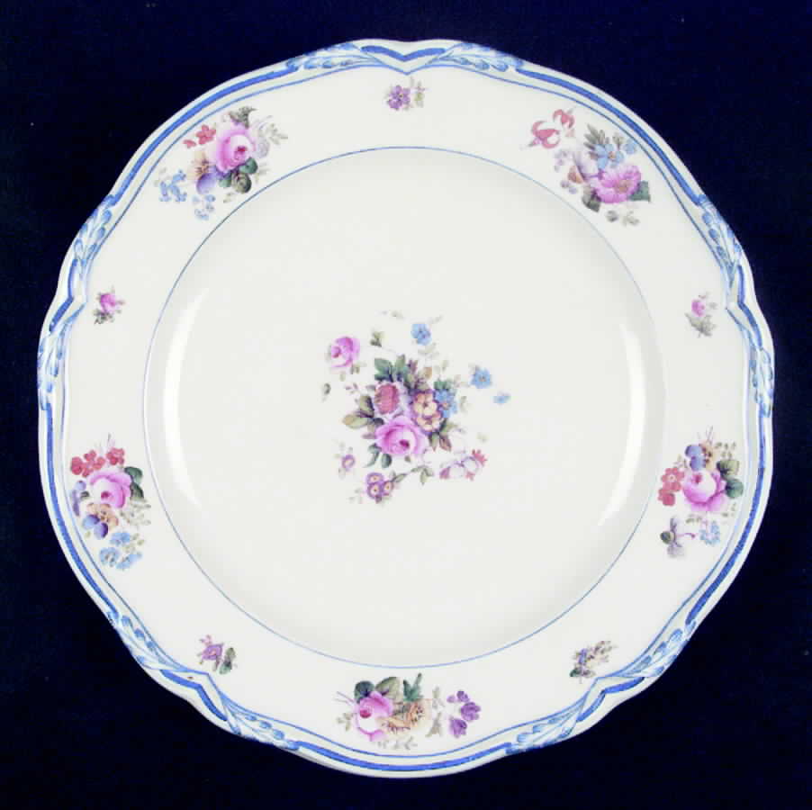 Queen Anne (Blue Trim) Dinner Plate by Minton-1