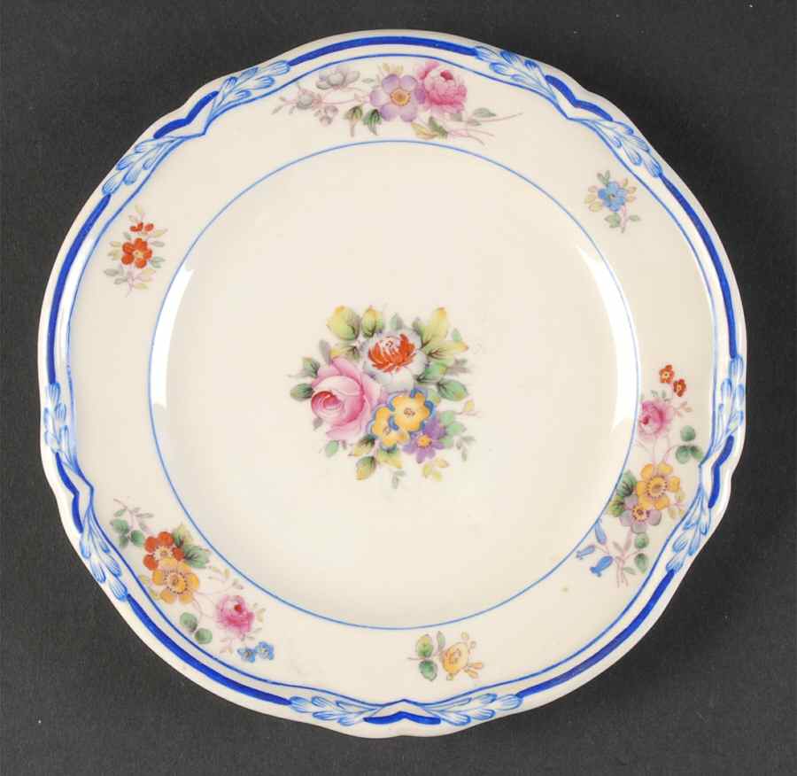 Queen Anne (Blue Trim) Bread & Butter Plate by Minton-1
