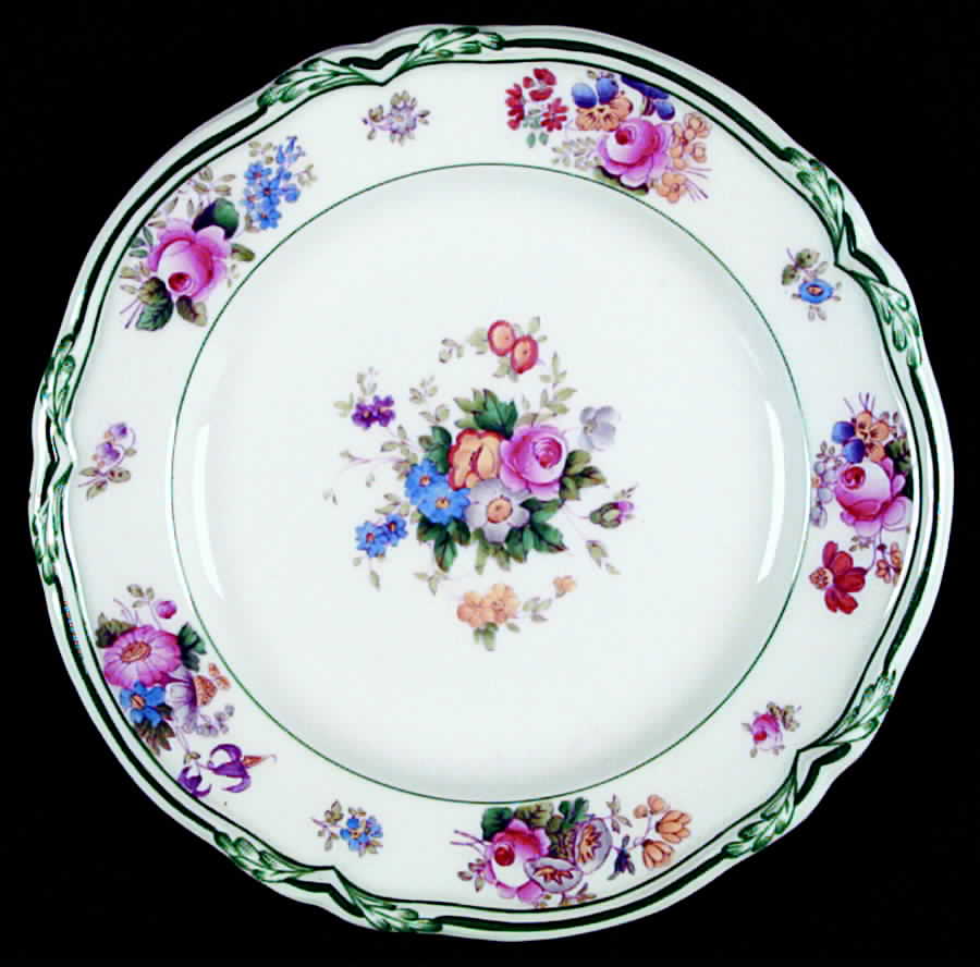 Queen Anne (Green Trim) Salad Plate by Minton-1