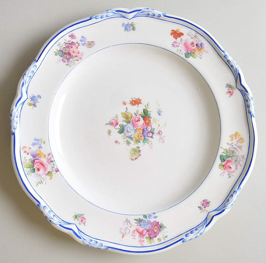Queen Anne (Blue Trim) Dinner Plate by Minton-1