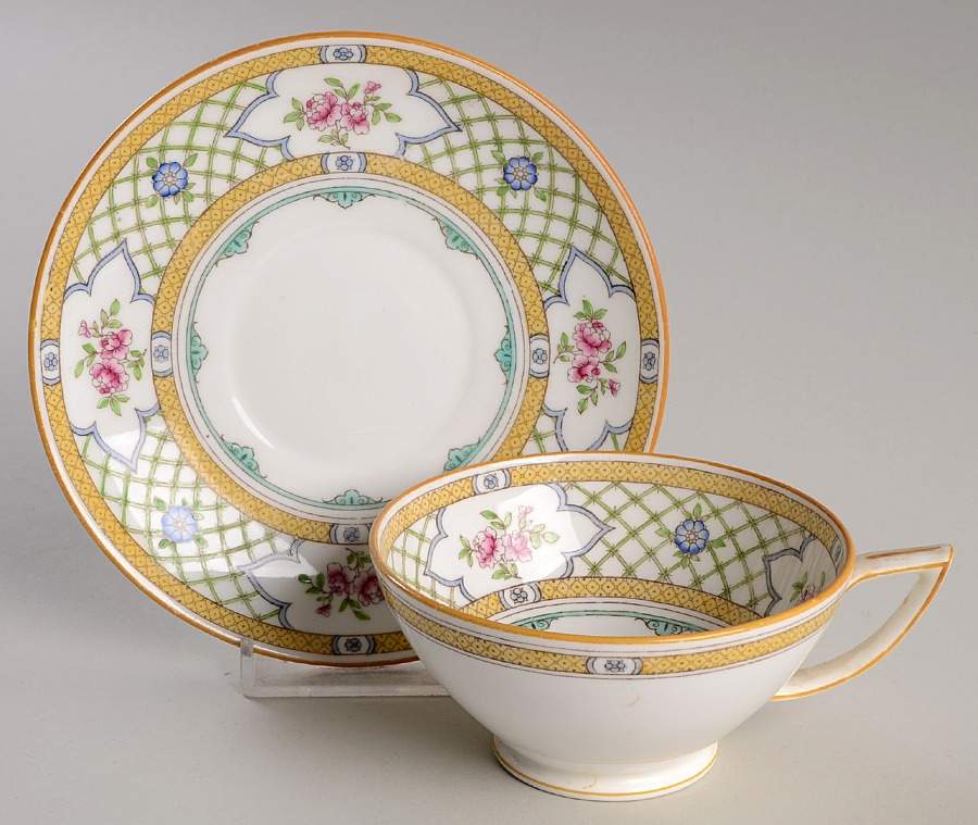 Queen's Trellis Footed Cup & Saucer Set by Minton-1