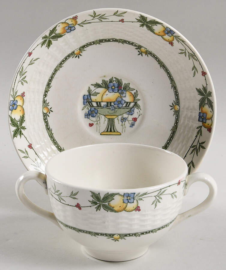 Ramsey Footed Bouillon Cup & Saucer by Minton-1