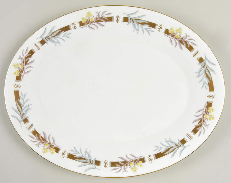 Rhapsody 12" Oval Serving Platter by Minton-1