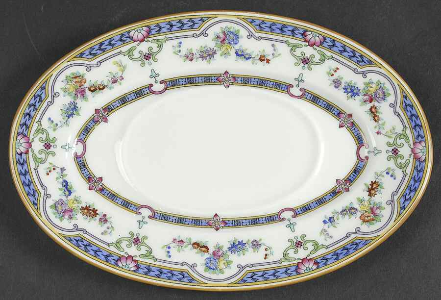 Ripon Blue Underplate for Gravy Boat by Minton-1