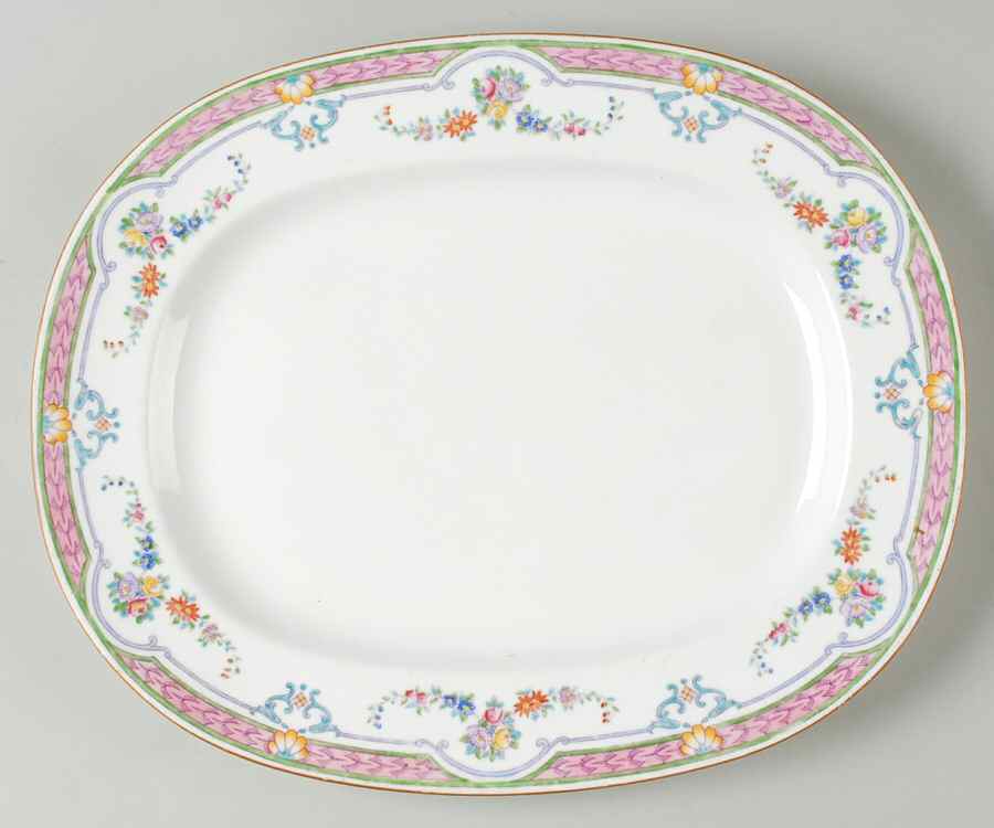 Ripon Purple and Pink 12" Oval Serving Platter by Minton-1
