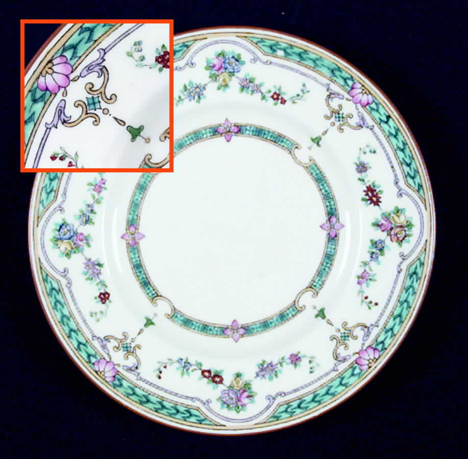 Ripon Turquoise and Pink Bread & Butter Plate by Minton-1