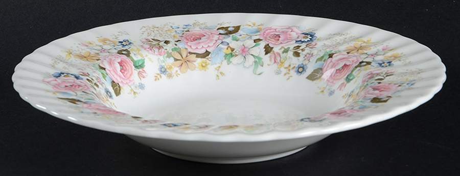 Rose Garland Rim Soup Bowl by Minton-1