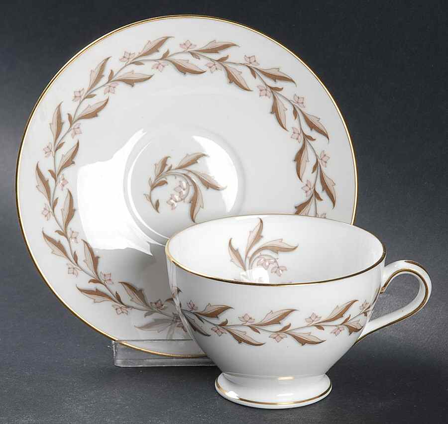 Rosewood Footed Cup & Saucer Set by Minton-1