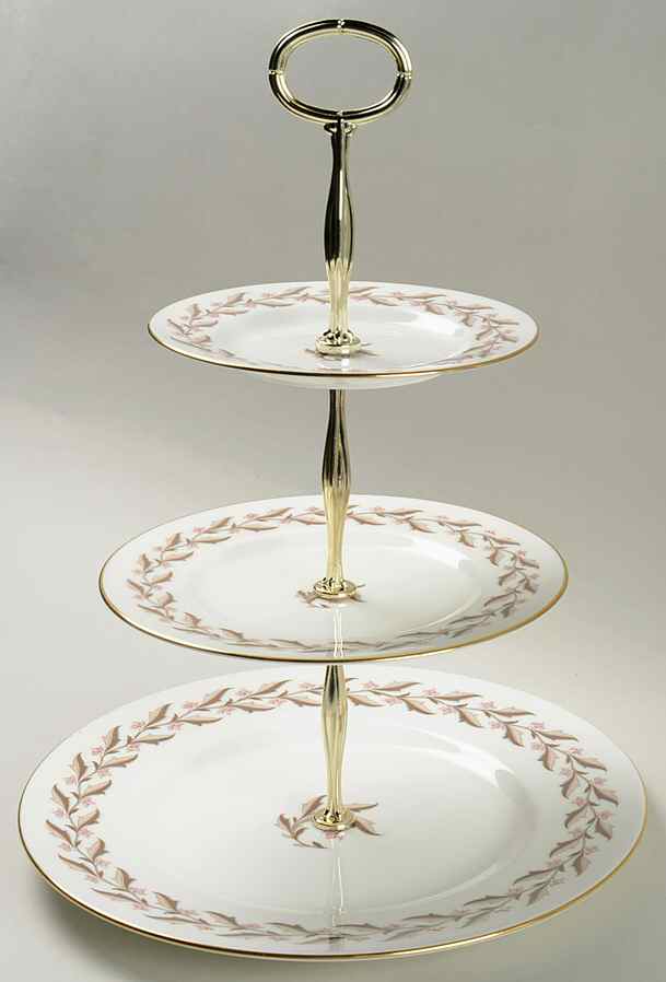 Rosewood 3-Tiered Serving Tray (DP, SP, BB) by Minton-1