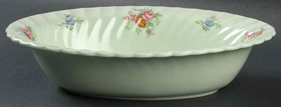 Rosetta Green 10" Oval Vegetable Bowl by Minton-1