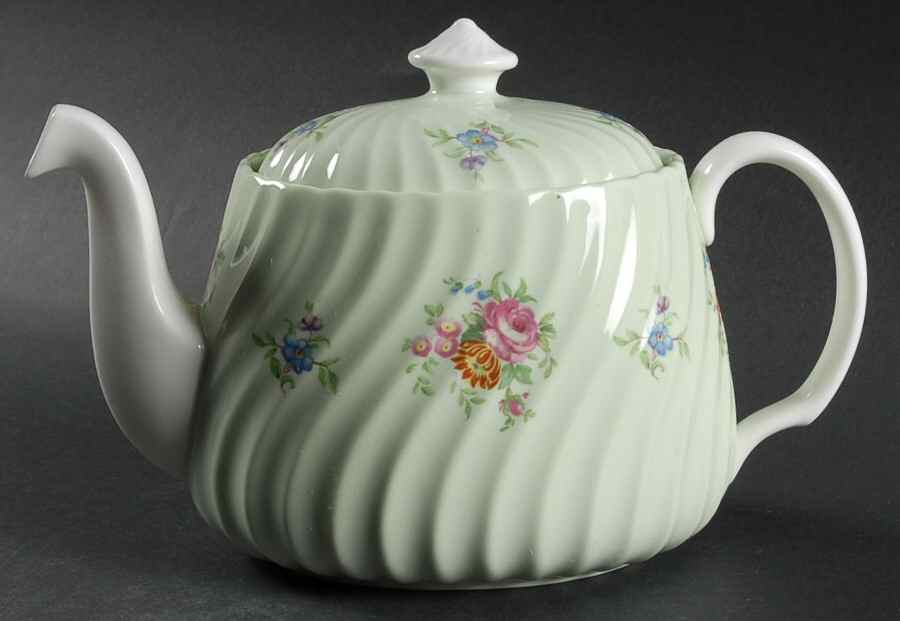 Rosetta Green Teapot & Lid by Minton-1