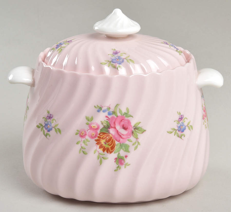 Rosetta Pink Sugar Bowl & Lid by Minton-1
