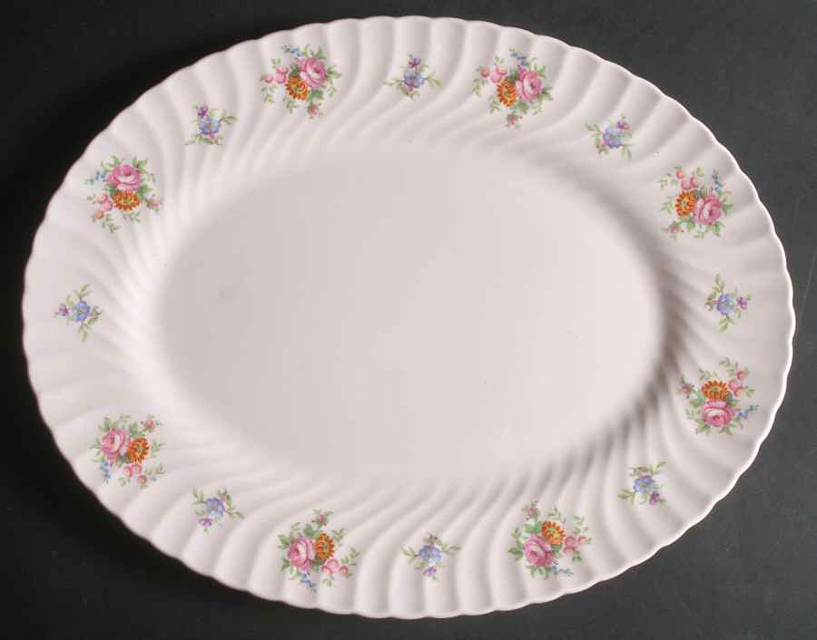 Rosetta Pink 15" Oval Serving Platter by Minton-1