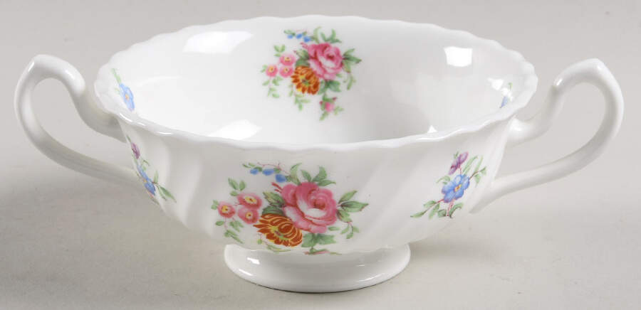 Rosetta White Footed Cream Soup Bowl by Minton-1