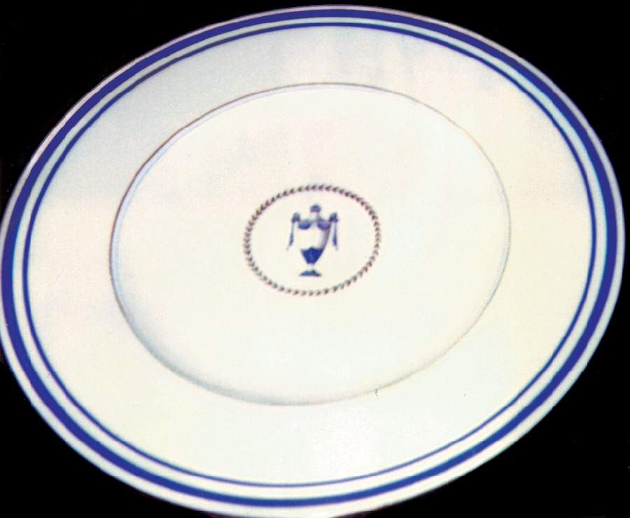 S167e Blue Design On White Dinner Plate by Minton-1