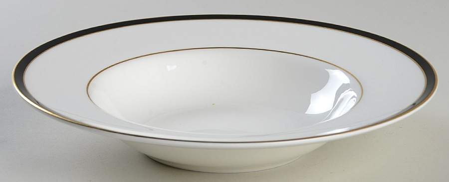 Saturn Black Rim Soup Bowl by Minton-1