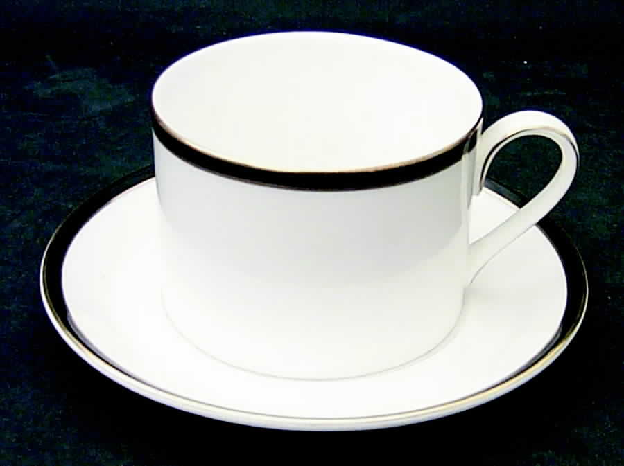 Saturn Black Flat Cup & Saucer Set by Minton-1