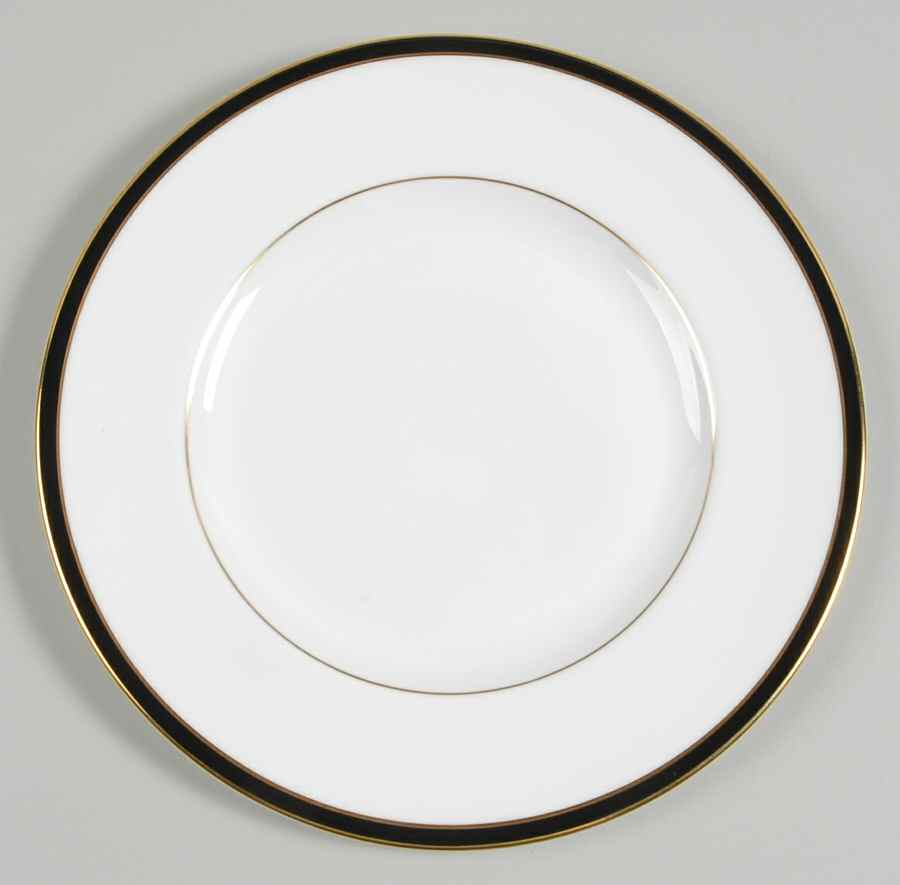 Saturn Black Salad Plate by Minton-1