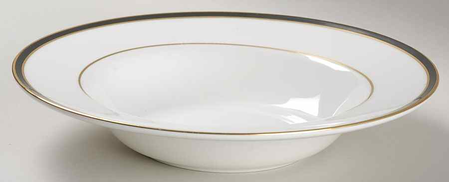 Saturn Black Large Rim Soup Bowl by Minton-1