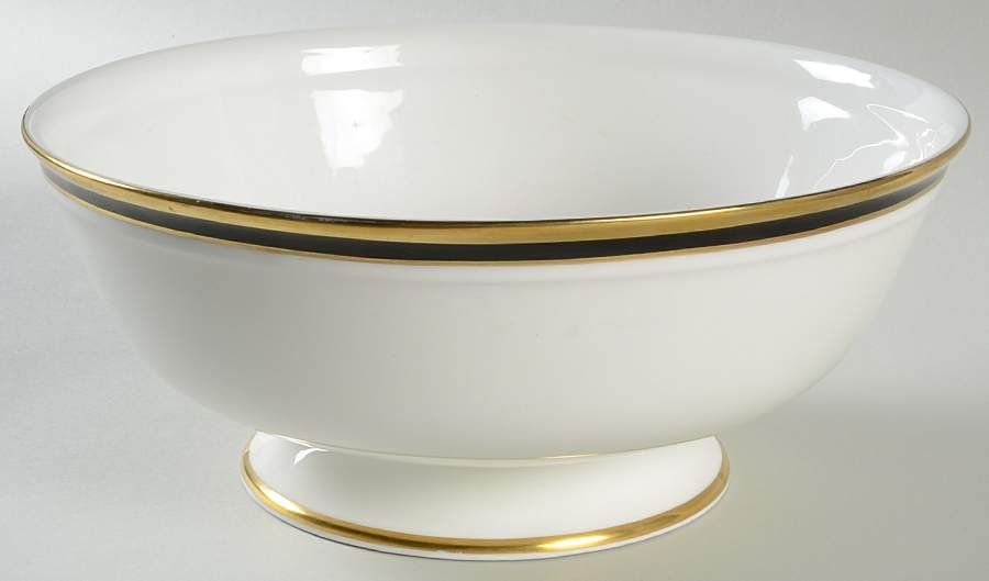 Saturn Black 10" Large Salad Serving Bowl by Minton-1