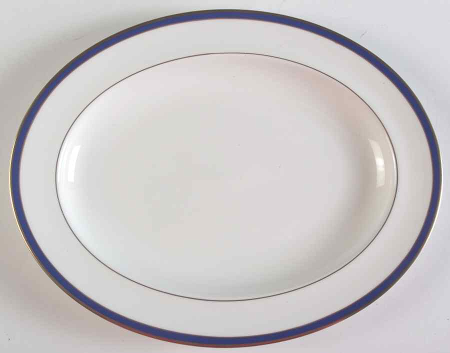 Saturn Cobalt Blue 13" Oval Serving Platter by Minton-1