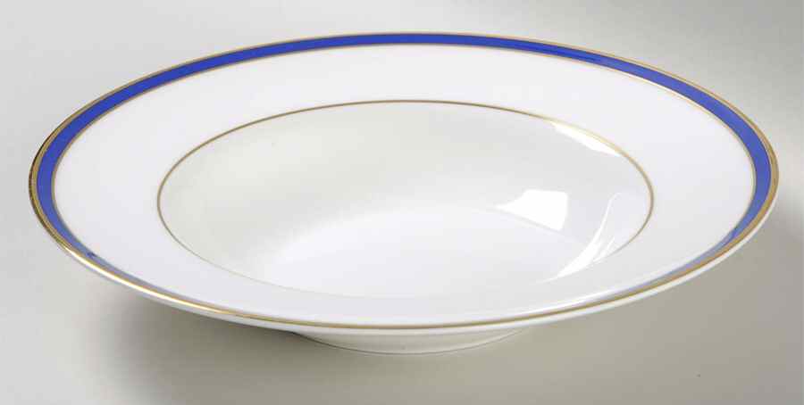 Saturn Cobalt Blue Rim Soup Bowl by Minton-1