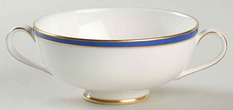 Saturn Cobalt Blue Footed Cream Soup Bowl by Minton-1