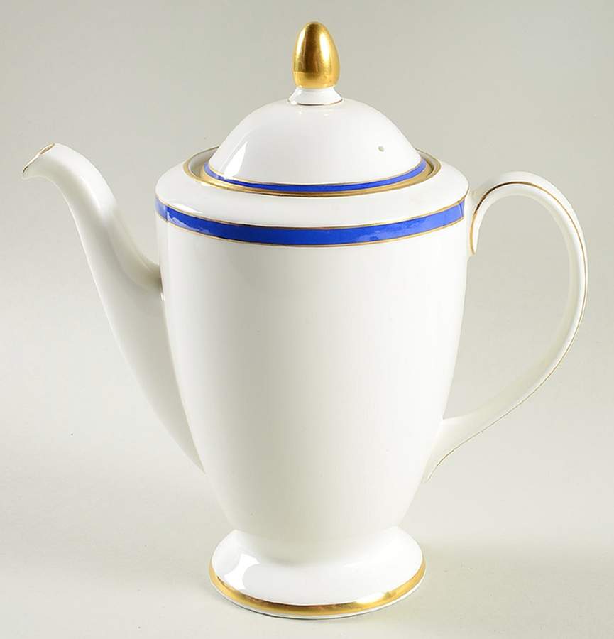 Saturn Cobalt Blue Coffee Pot & Lid by Minton-1