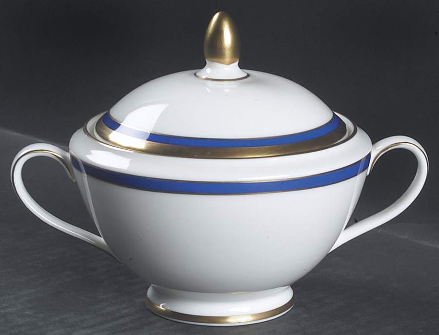 Saturn Cobalt Blue Sugar Bowl & Lid by Minton-1