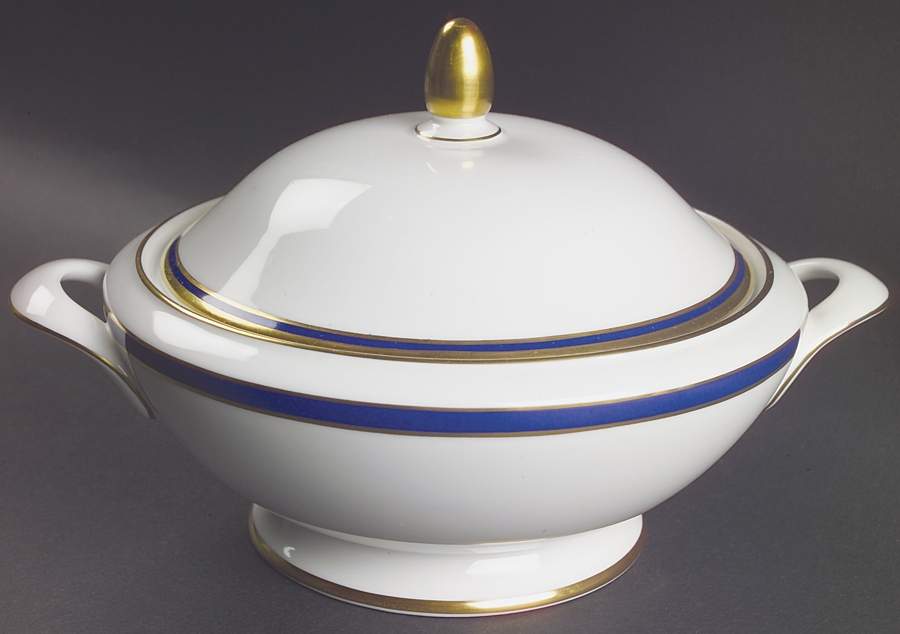 Saturn Cobalt Blue Round Covered Vegetable by Minton-1