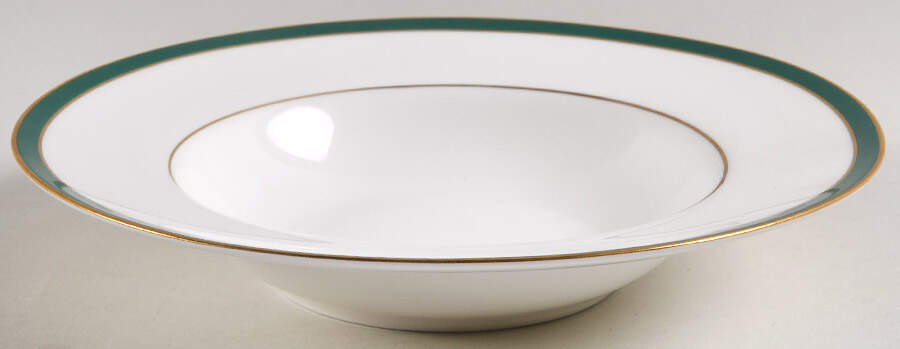 Saturn Green Rim Soup Bowl by Minton-1
