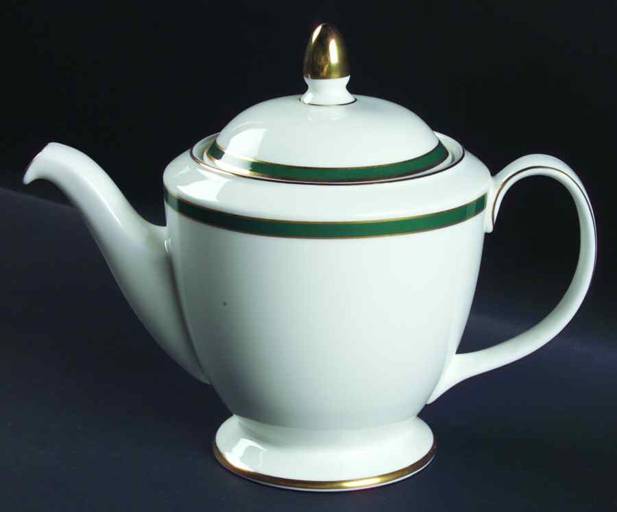 Saturn Green Teapot & Lid by Minton-1