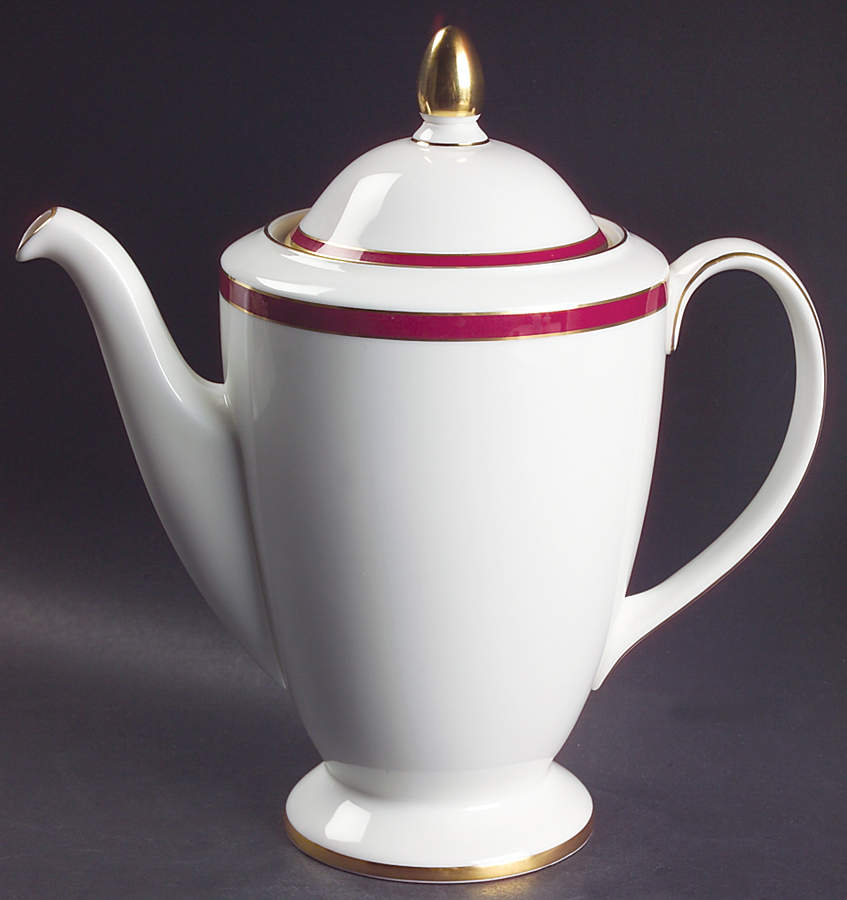 Saturn Ruby Crimson Coffee Pot & Lid by Minton-1