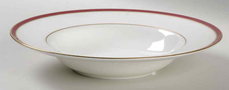 Saturn Ruby Crimson Rim Soup Bowl by Minton-1