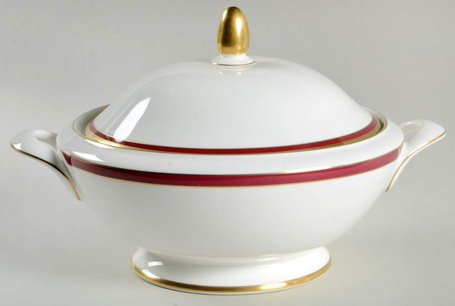 Saturn Ruby Crimson Round Covered Vegetable by Minton-1