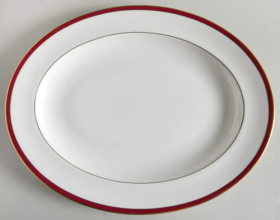 Saturn Ruby Crimson 13" Oval Serving Platter by Minton-1