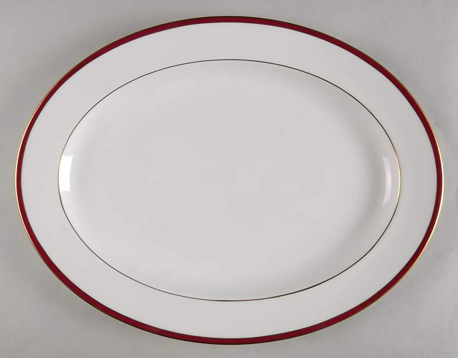 Saturn Ruby Crimson 16" Oval Serving Platter by Minton-1