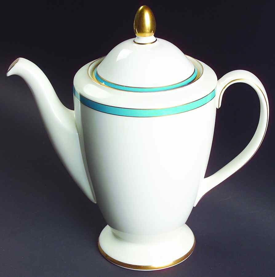 Saturn Turquoise Coffee Pot & Lid by Minton-1