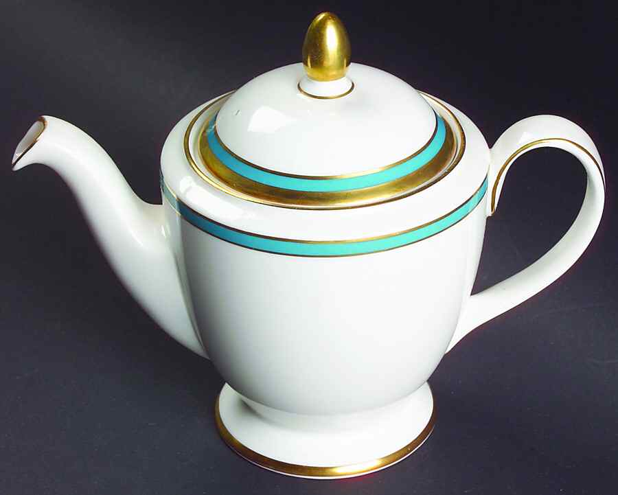 Saturn Turquoise Mini Teapot & Lid by Minton-1