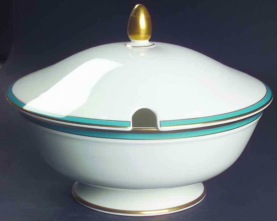 Saturn Turquoise Tureen &  Lid by Minton-1
