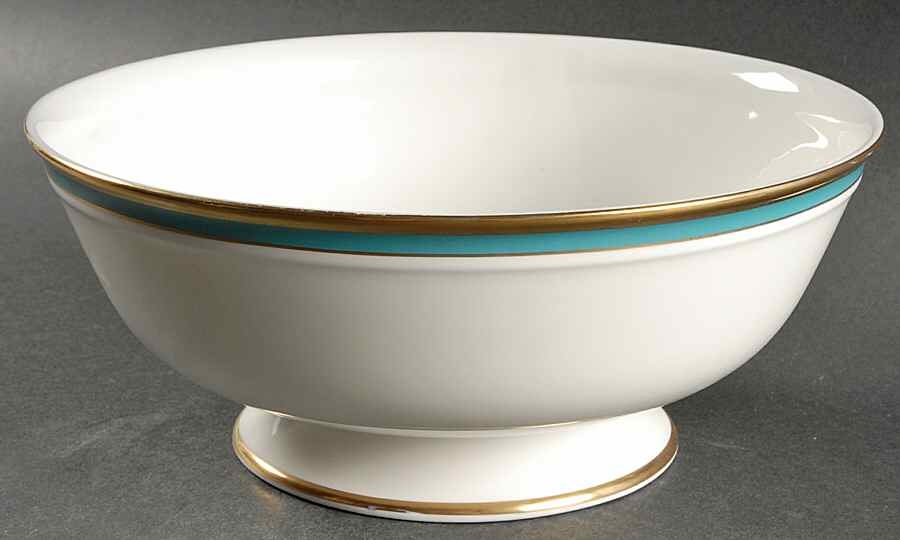 Saturn Turquoise Large Footed Salad Serving Bowl by Minton-1