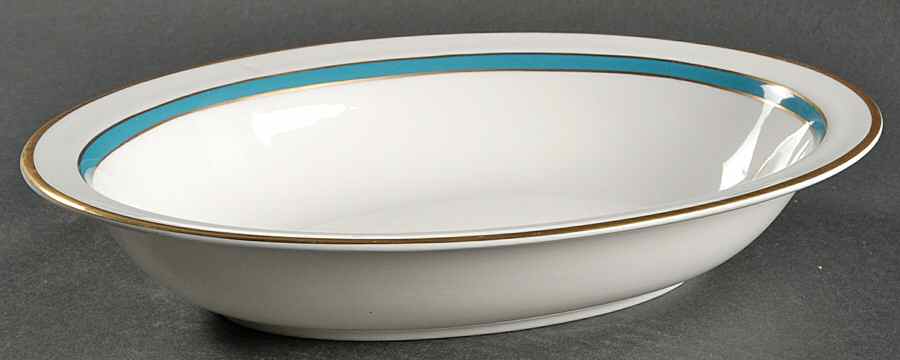 Saturn Turquoise 10" Oval Vegetable Bowl by Minton-1