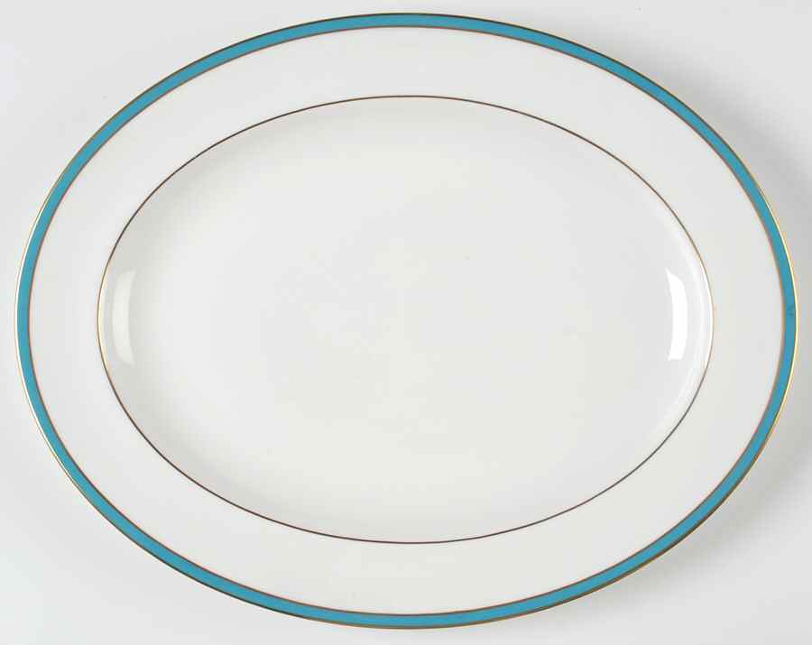 Saturn Turquoise 13" Oval Serving Platter by Minton-1